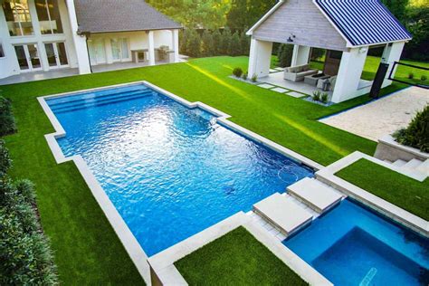 pool area with fake grass